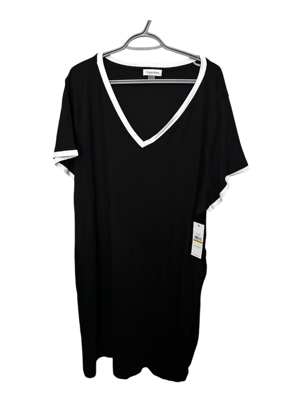 Calvin Klein Black Tunic with White Trim Accents